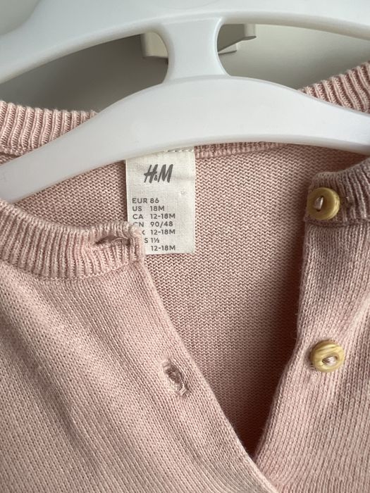 Rochita tricotata H&M, marimea 86, roz pudra