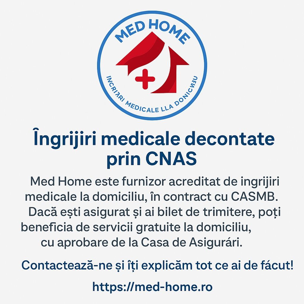 MED HOME -Ingrijiri medicale la domiciliu (Perfuzii, Injectii, Escare)