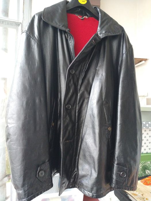 Haină piele neagra bărbat