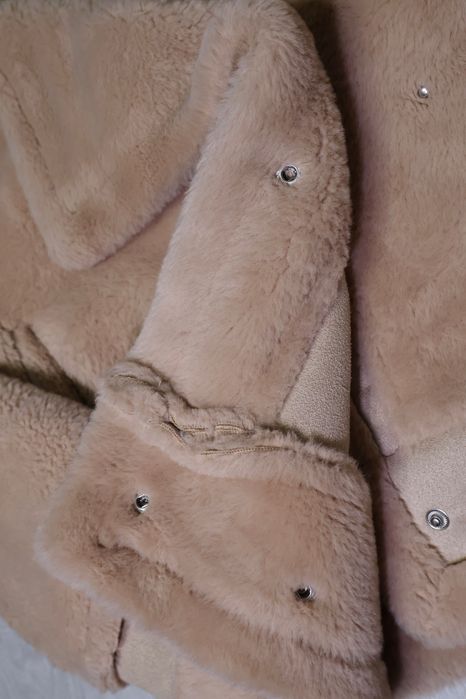 плюшено палто от овча кожа