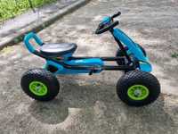 Kart cu pedale pentru copii Kidscare driver albastru+verde