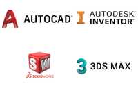 Изчертаване с AutoCad, Solidworks, Inventor, моделиране с 3ds max
