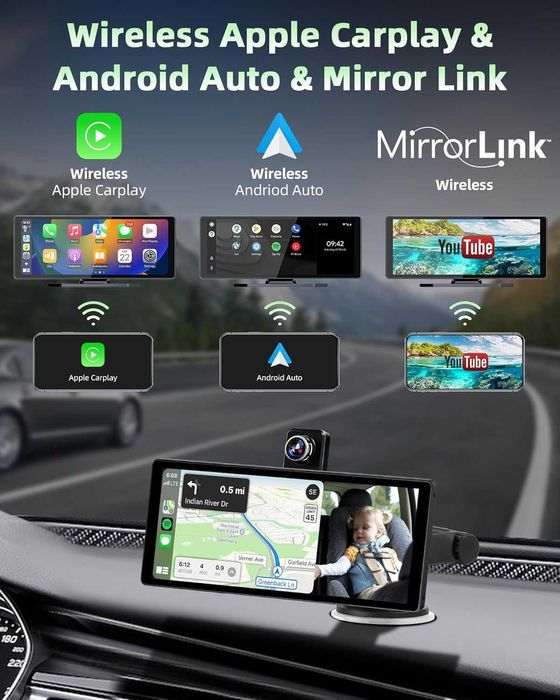 Мултимедия- дисплей 10,3 инча Carplay Android Auto Display с 4K Dashca