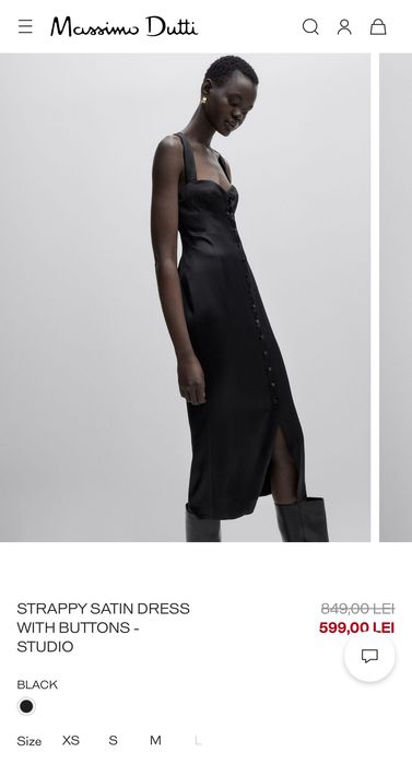 Rochie cu bretele si nasturiStudio Massimo Dutti,M,cu eticheta