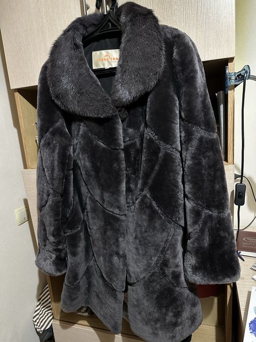 Шуба меховая натуральный мех цигейка и норка