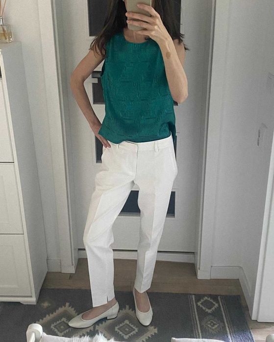 Pantaloni albi Zara marimea XS/34