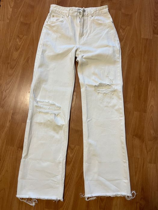 Бели дънки Pull and bear