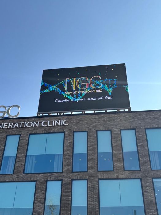 LED экран P10 вместе с конструкцией