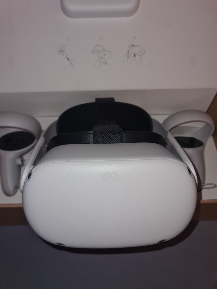 Ochelari VR META Oculus Quest 2, 128 GB, Alb si Strap pentru Oculus