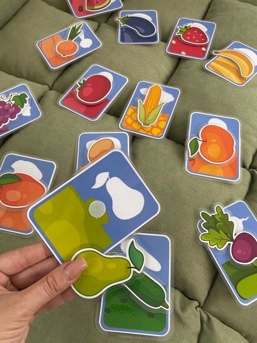 Велкро картички " плодове и зеленчуци" 1+
