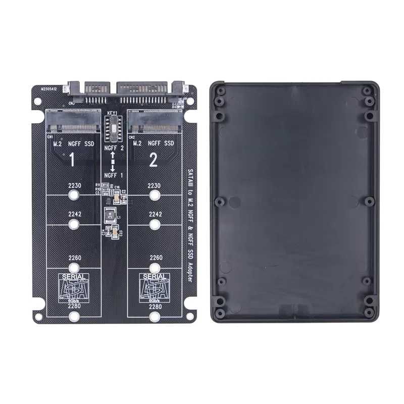 Adaptor Dual M.2 NGFF la SATA 3.0 6gbps NGFF M2 Bkey