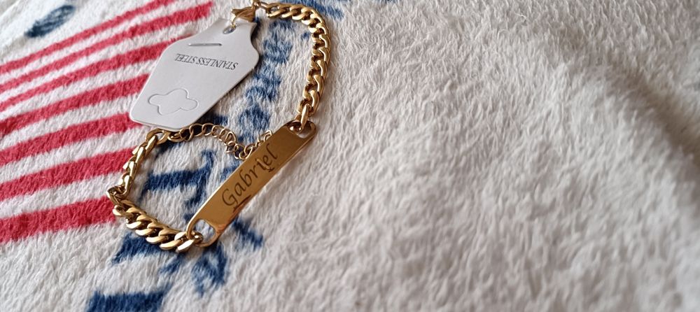 Vand bratara otel inoxidabil placata cu aur 24k
