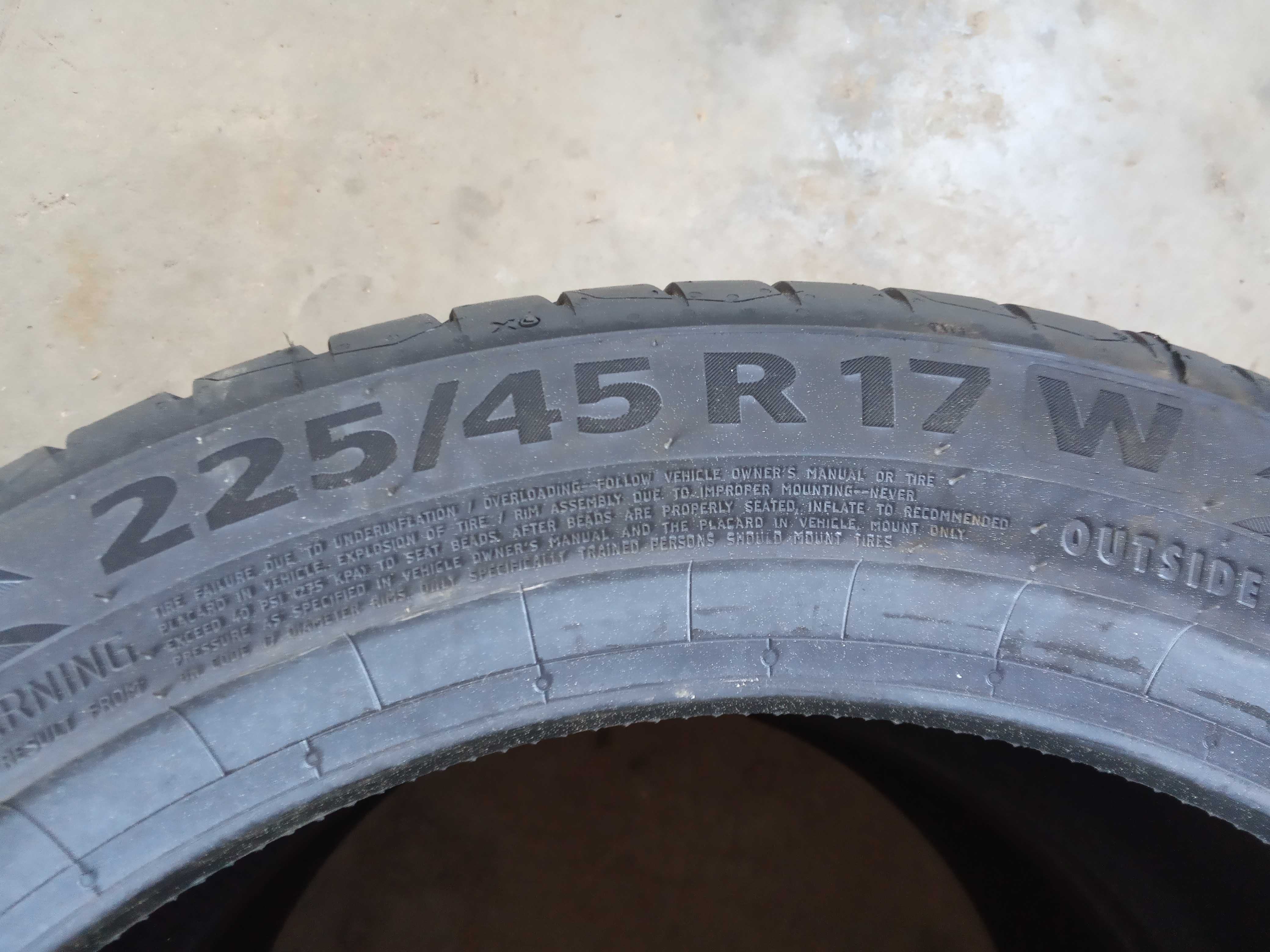 2 Нови летни гуми 225/45R17 Continental PremiumCont7 FR EV 91W DOT2025