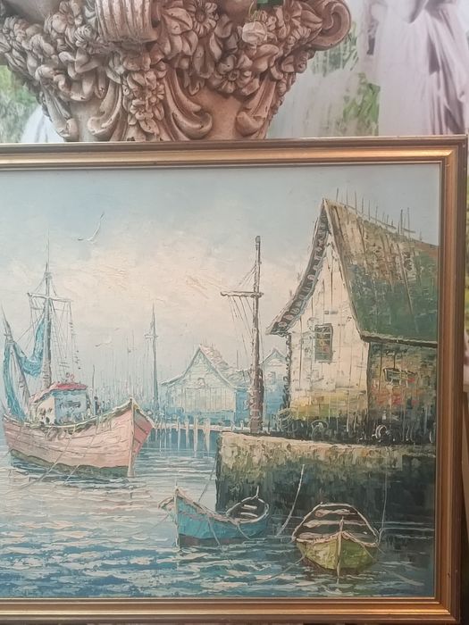 Pictură pe pânză lipita pe placaj