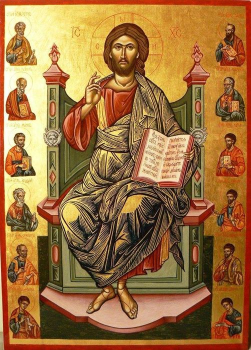 Икона Христос с апостоли