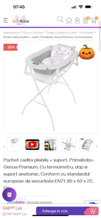 Cadiță pliabilă + suport