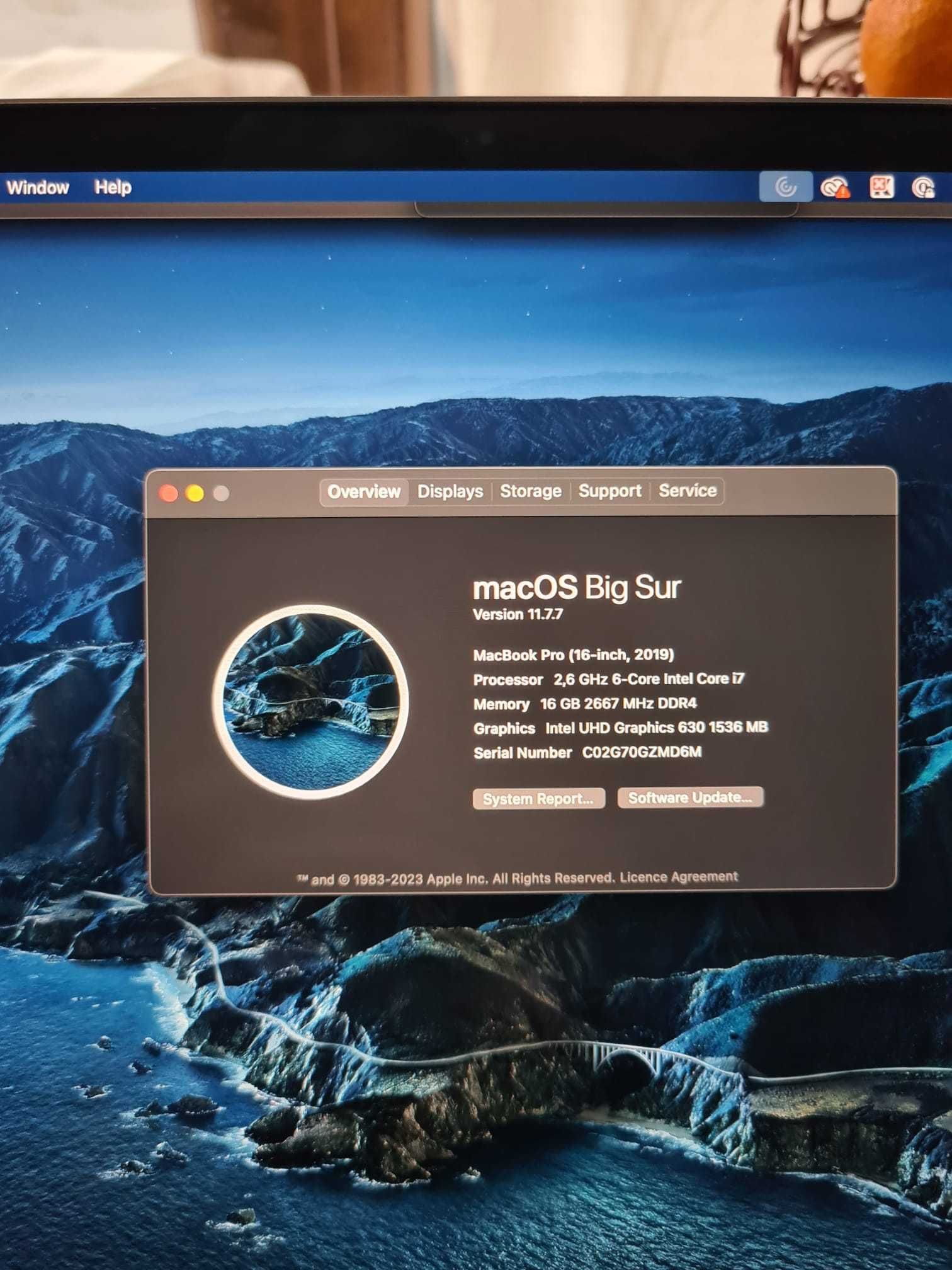 Macbook Pro 16 inch 2019 - 16 gb ram - i7 2.6ghz