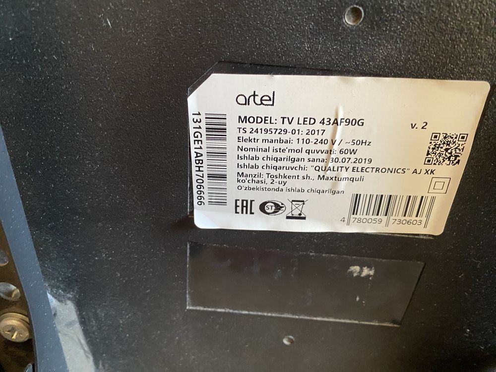 Artel televizor 43 sotiladi