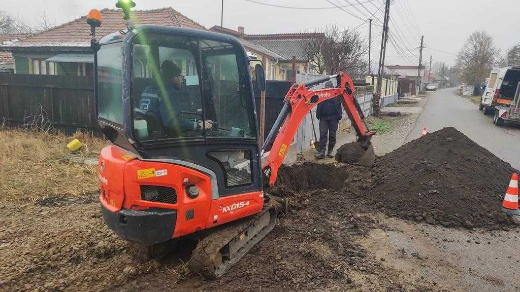 Inchiriere Servicii miniexcavator sapaturi fundatii santuri apa curent