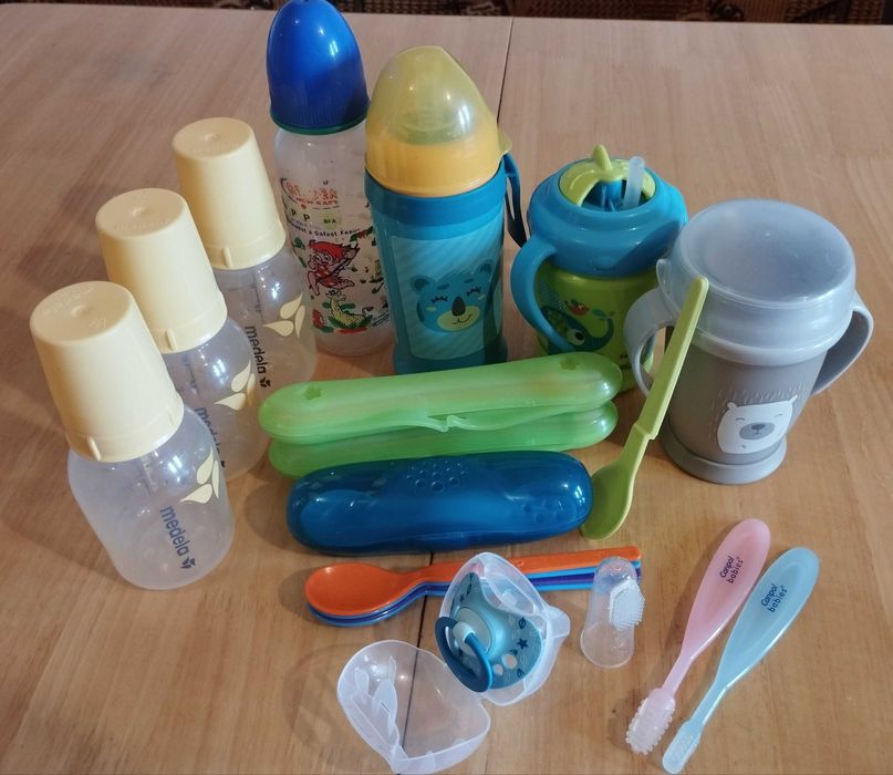 Детски и бебешки шишета, бутилки, лъжички, купички, чесалки, 360 чаша