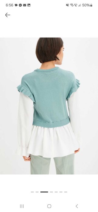 Pulover cu poală și mâneci aplicate, 44-46