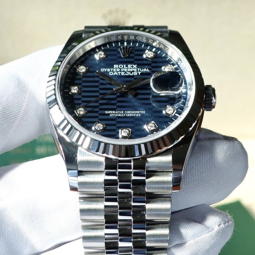 ceas rolex datejust blue dial 36 mm