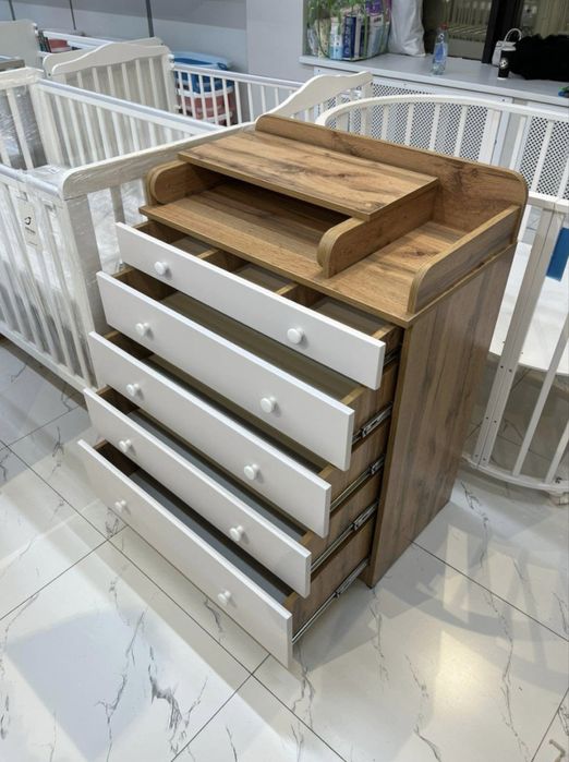 Детский комод Антел Momello, 82x47x101 см, коричневый, белый