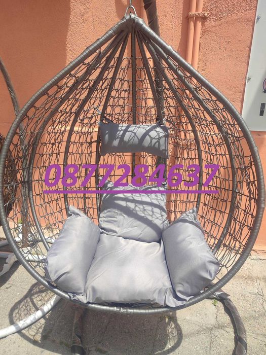 Градинска люлка водоустойчива Висящ ратанов стол 3 размера