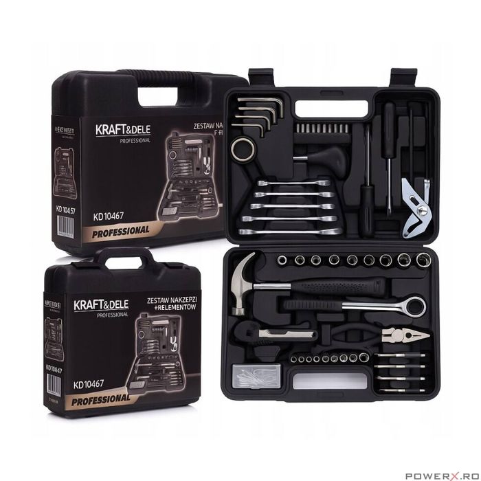 Trusa de scule, chei tubulare, 141 piese, Kraft