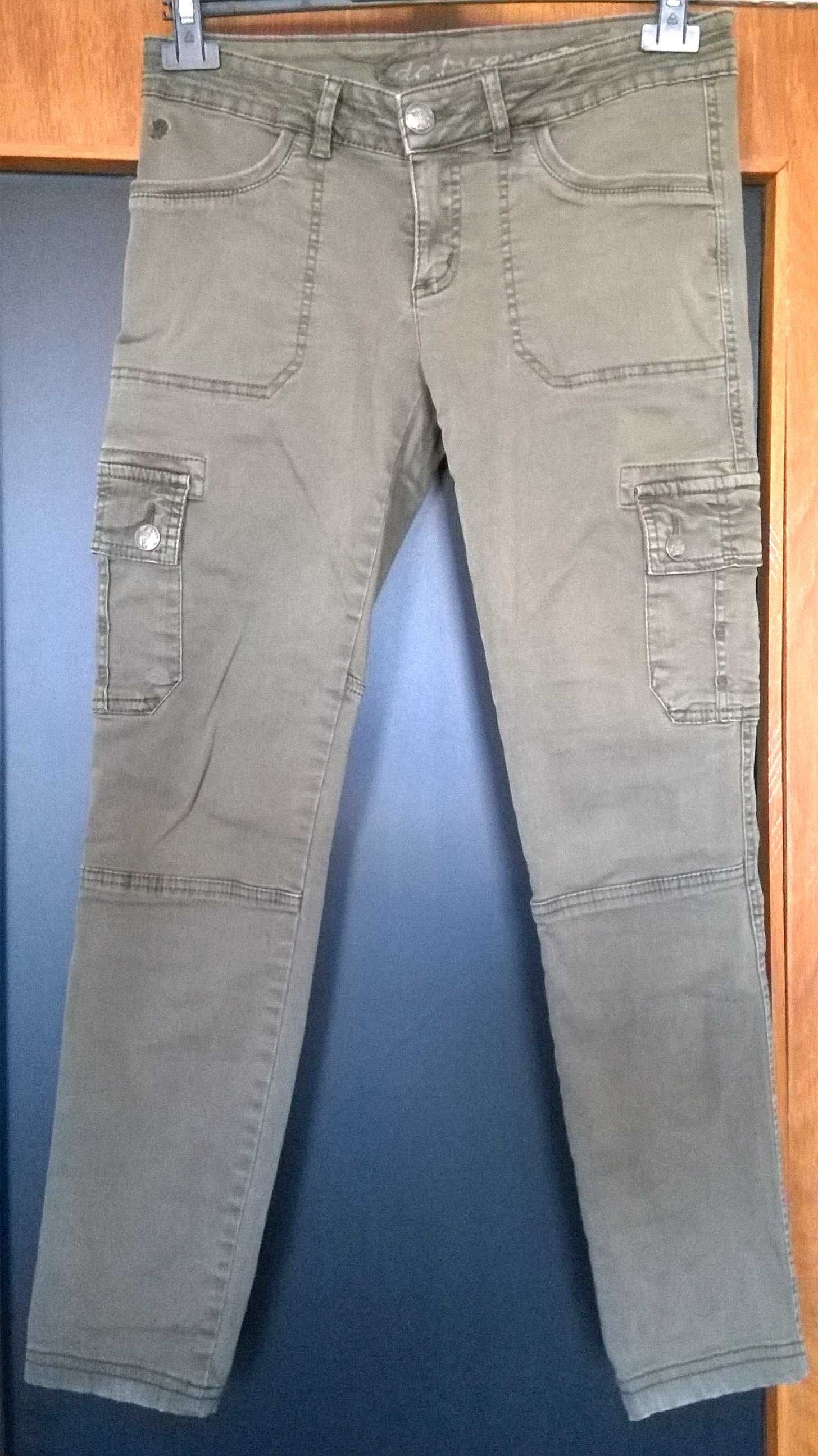 Pantaloni pescar negri 3/4 moderni skinny Blug kaki elastici buzunare