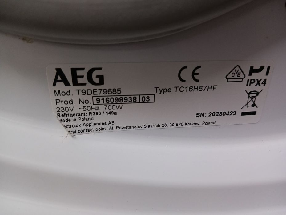 Сушилня с термопомпа АЕГ Aeg Series 9000 A+++ 8кг 2 години гаранция!