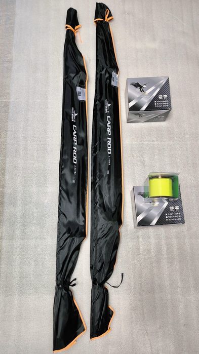 SET 2 Lansete EASTSHARK 3 SEGMENTE 3.90M 3.75LBS + 2 Mulinete 60 FR