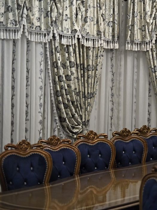 Set Masă + 14 Scaune Dining – Stil Clasic Baroc, Lemn Masiv,