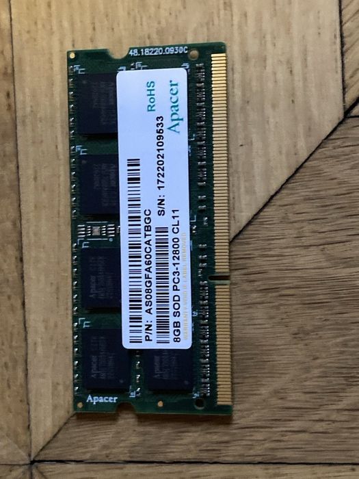 Оперативная память для ноутбука DDR3 8GB SODIMM 1600MHz (Apacer)
