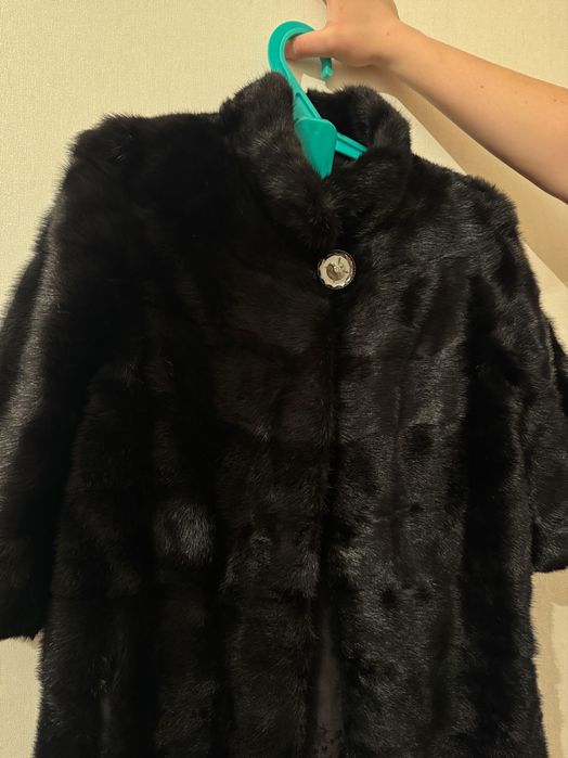 Норковая шуба, цвет черный бриллиант, трансформер