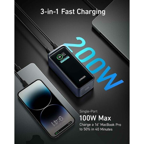 Anker Prime външна батерия, 20000mAh, 200W power bank