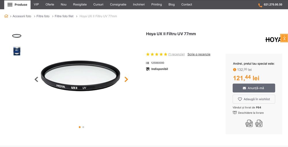 Filtru ND + filtru UV 77mm