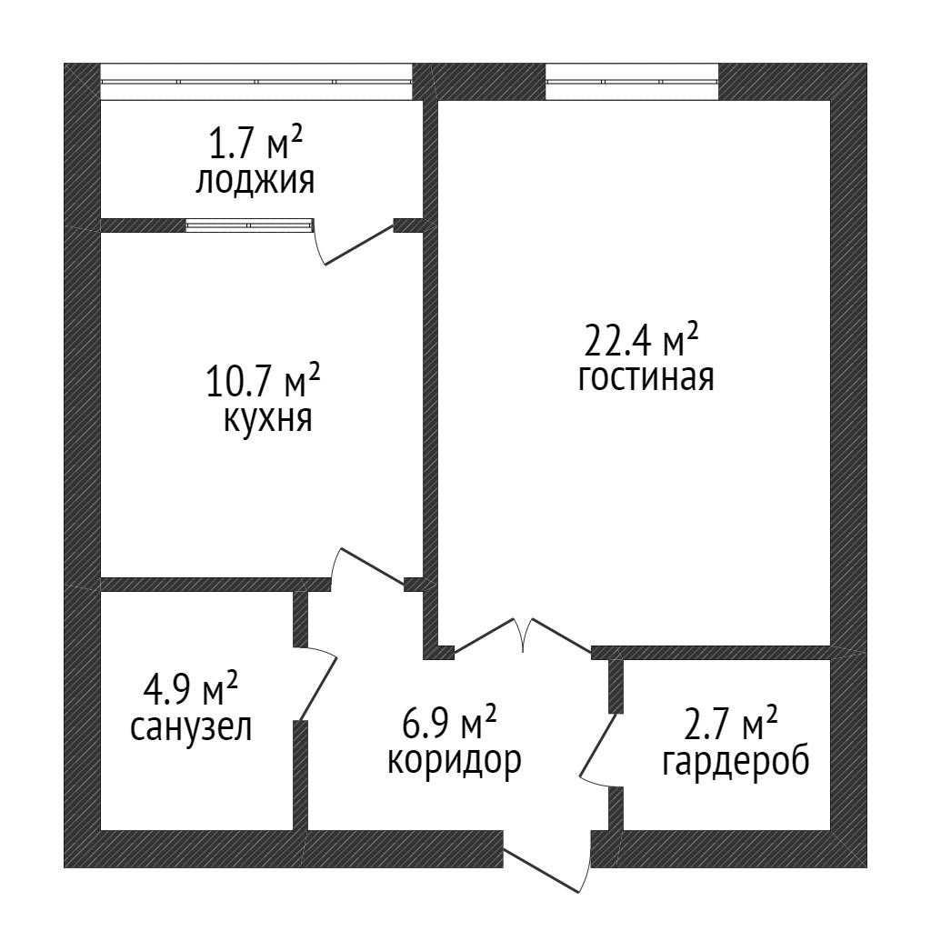 АБСОЛЮТНО НОВАЯ однокомнатная квартира 49.3 м2