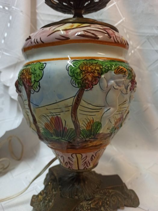 Антикварна нощна лампа Capodimonte -уникат!