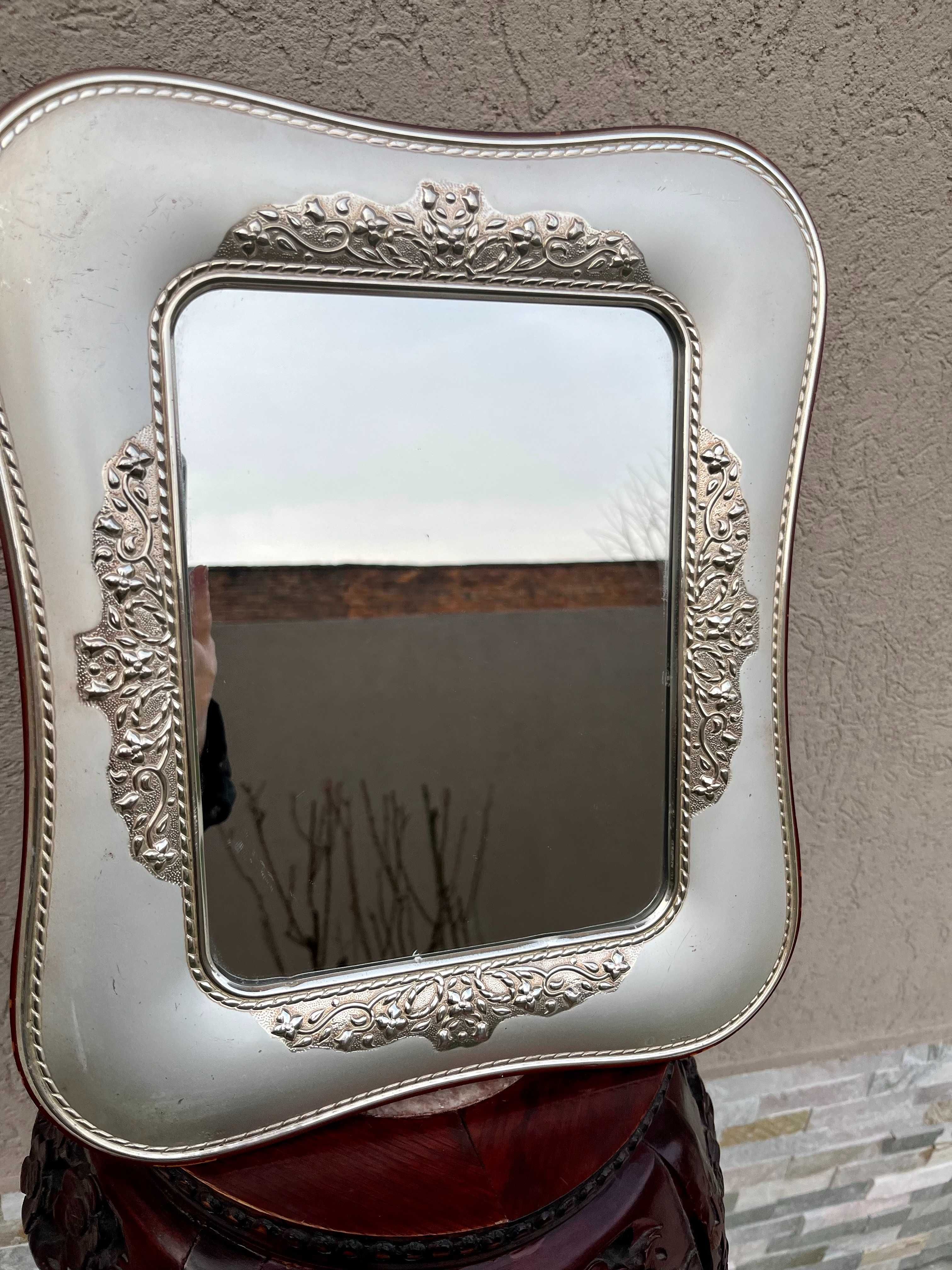 Eleganta oglinda venetiana-rama argintata-ornamente-Italia