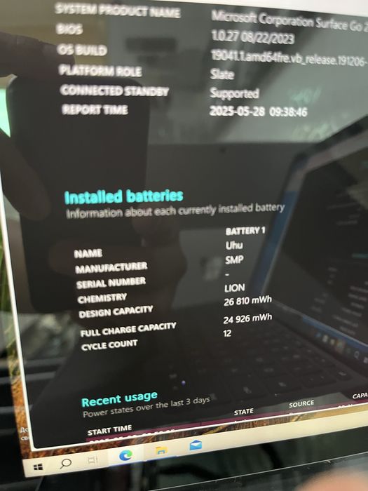 Миниатюрный планшет на windows Surface GO2 M3 процессор 8gb ram 128ssd