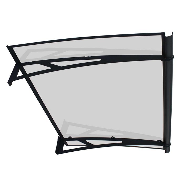 Copertină NEO Otel + ALU cu Jgheab + Plexiglas de ușă 120/150x100cm