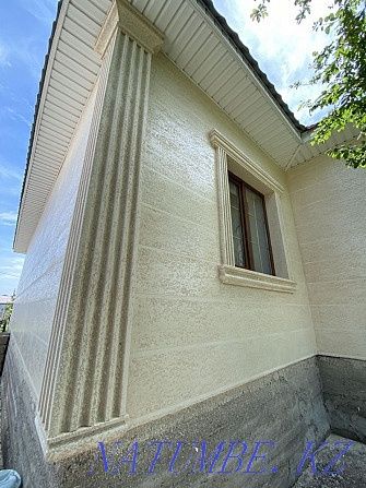 Ремонт фасада утепление , жидки травентин мюнхенская штукатурка, покра