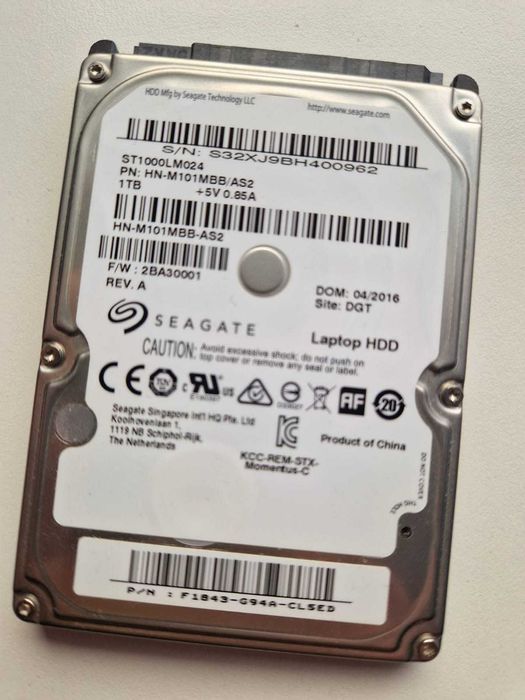 HDD Laptop - Seagate ~ 1 TB ~ 100% Health
