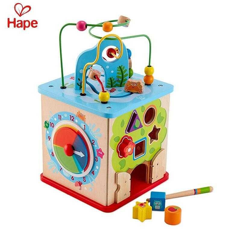 HAPE Мултифункционален дървен куб с активности