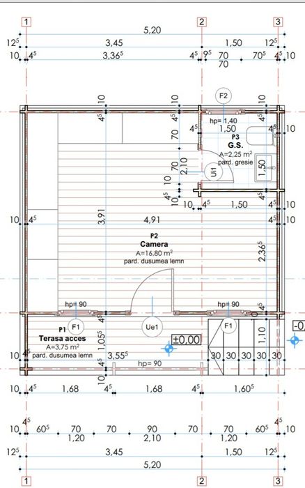 Cabană structură din lemn