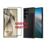 Set Samsung S25 / Plus /25 Ultra - Folie de Sticla + Husa Model Carbon