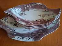Vand set din ceramica pentru servit peste, platou si 6 farfurii
