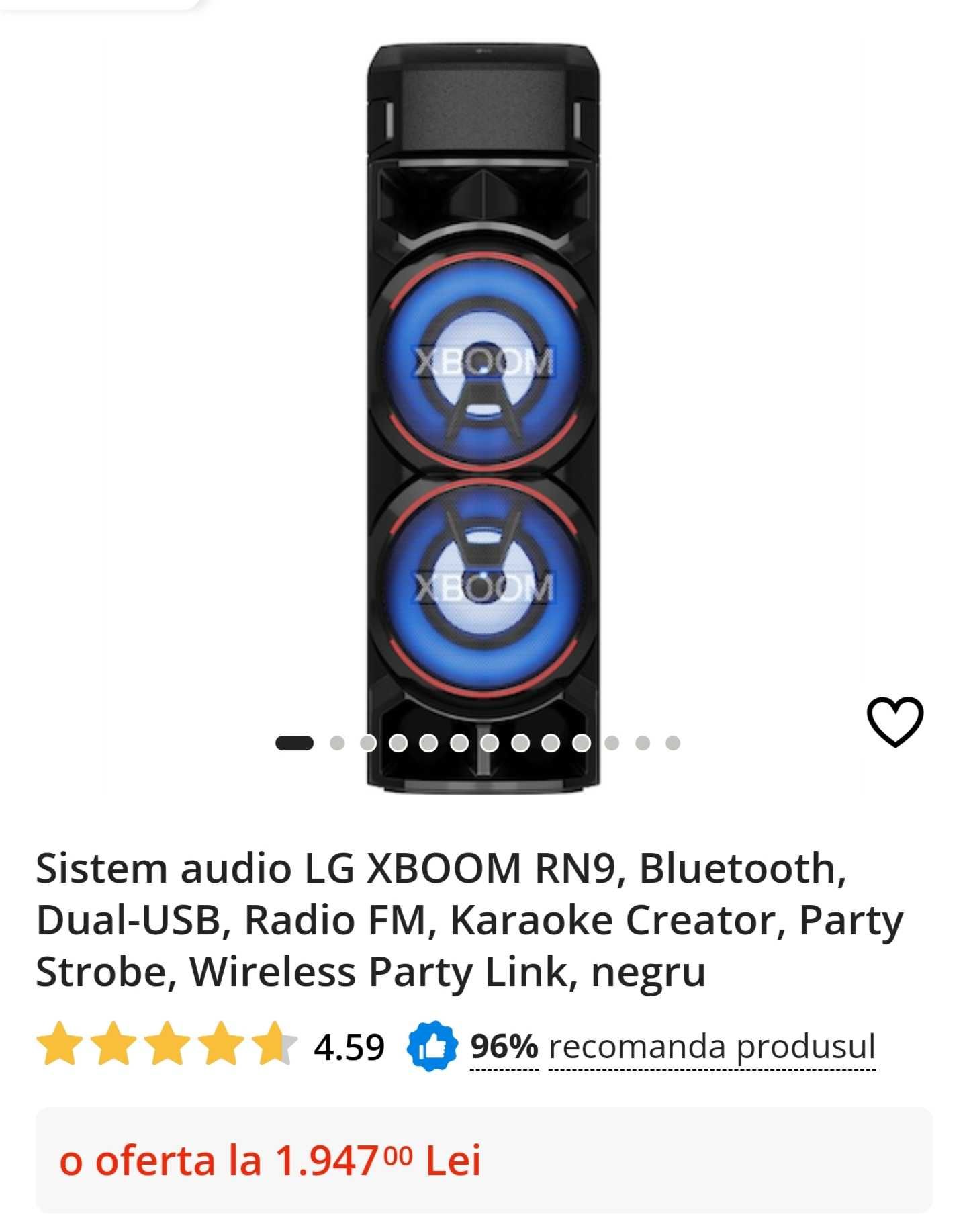 Vând 2 Sisteme Audio  LG XBoom RN9
