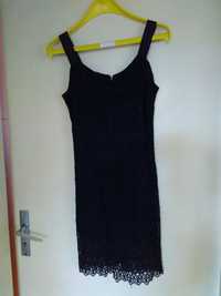 Официална черна дантелена рокля